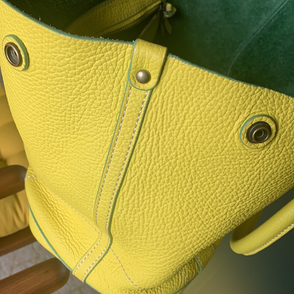 Borge Garveri J Crew yellow pebbled leather tote handbag - Picture 12 of 13